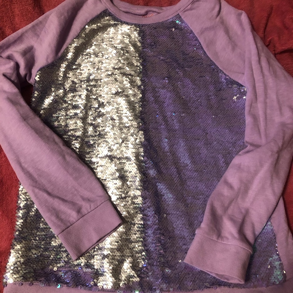 Cat & Jack Purple and Silver Sequin Sweatshirt